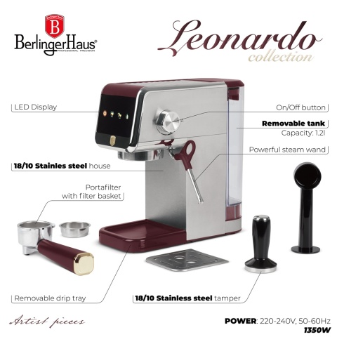 Ekspres kolbowy BerlingerHaus Leonardo Collection BH-9623