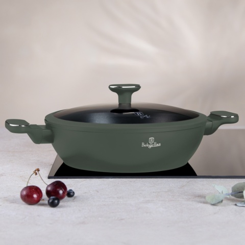 Garnek płytki 3,8 L z pokrywką 28cm Berlinger Haus Matte Green BH-8163
