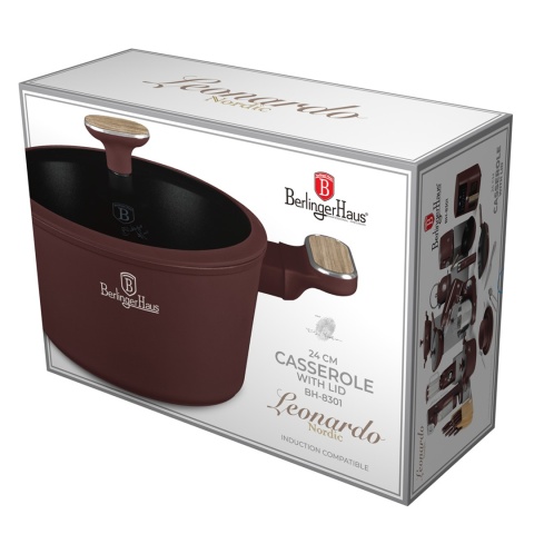 Garnek z pokrywką 24cm BerlingerHaus Leonardo Nordic BH-8301 Garnek z pokrywką 24cm BerlingerHaus Leonardo Nordic BH-8301