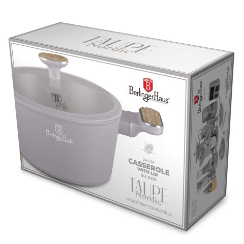 Garnek z pokrywką Ø24 cm – BerlingerHaus BH-8339 Taupe Nordic Garnek z pokrywką Ø24 cm – BerlingerHaus BH-8339 Taupe Nordic