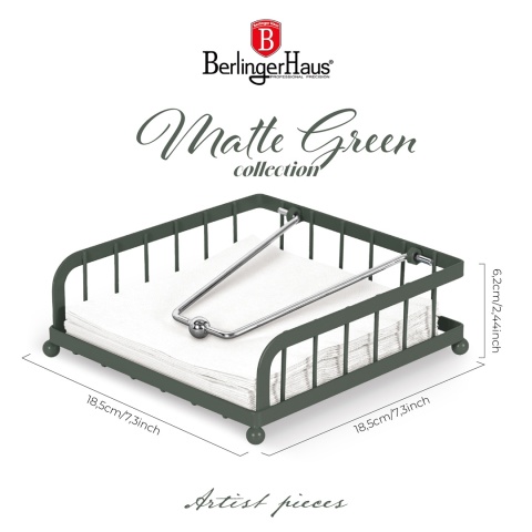 Stojak na serwetki, Matte Green Collection BerlingerHaus BH-8825