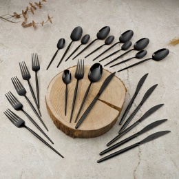 Sztućce 24szt BerlingerHaus Matte Black Collection BH-3069