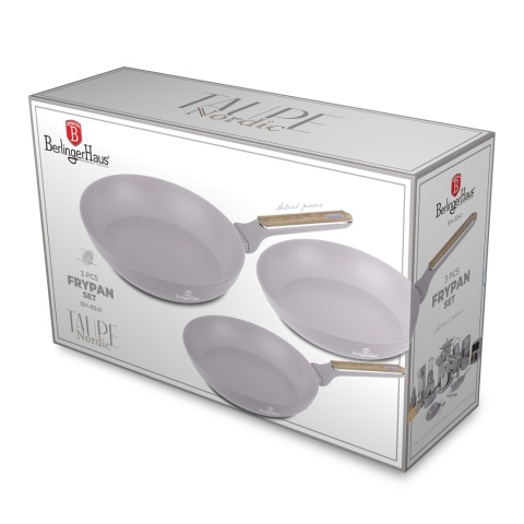 Zestaw 3 Patelni BerlingerHaus BH-8341 Taupe Nordic Collection