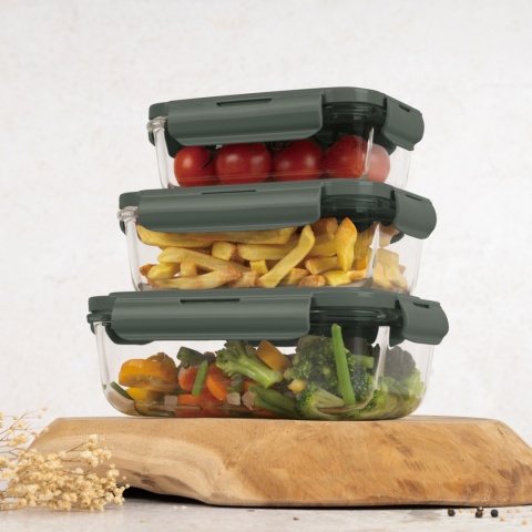 Pojemniki na żywność z pokrywkami BerlingerHaus BH-8791 Matte Green Collection