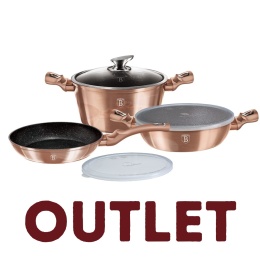 Zestaw garnków 6 elementowy z powłoką marmurową BerlingerHaus Rose Gold BH-7047 | OUTLET