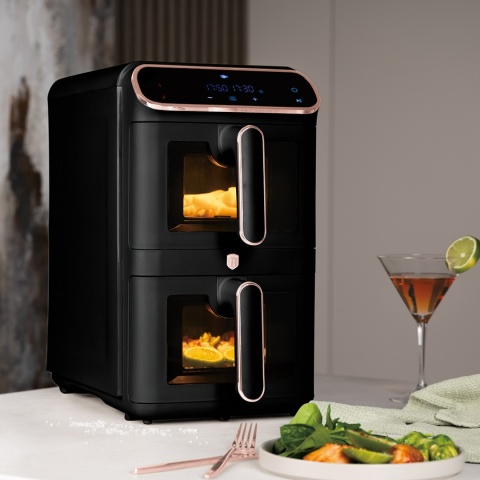 Air fryer Frytkownica beztłuszczowa podwójna 11L Black Rose Collection BerlingerHaus BH-9802