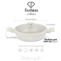 Garnek niski z pokrywką 30 cm Fashion TV FTV-0067 Matte Cream Gold