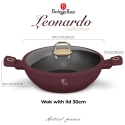 Patelnia Wok z pokrywką 30cm 4,8L BerlingerHaus Leonardo Collection BH-8035