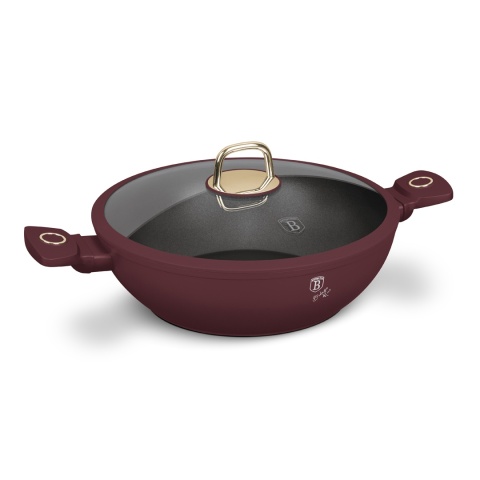 Patelnia Wok z pokrywką 30cm 4,8L BerlingerHaus Leonardo Collection BH-8035