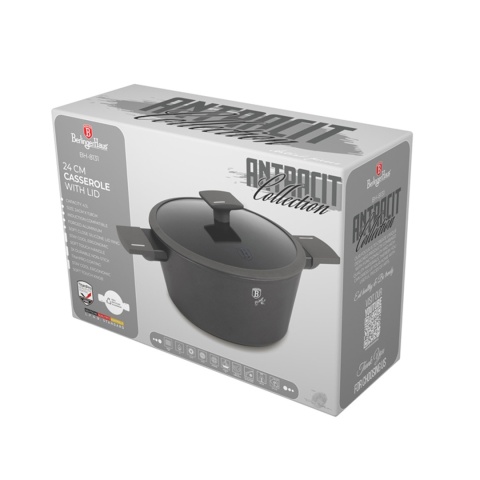 Garnek z pokrywką 24cm BerlingerHaus BH- 8131 | Antracit Collection