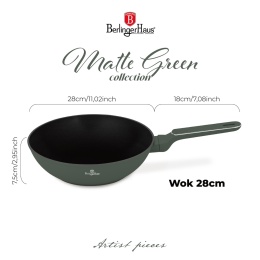 Patelnia Wok 28cm BerlingerHaus BH-8158 Matte Green Collection