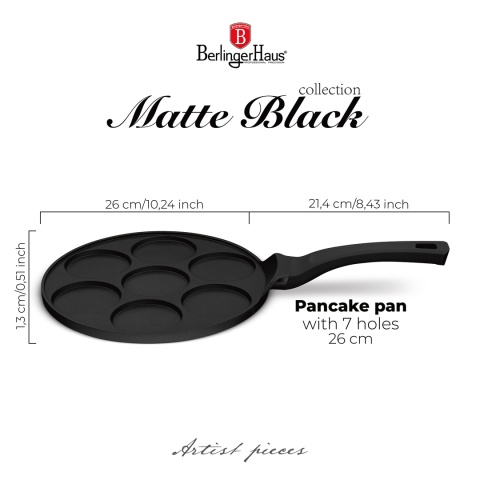 Patelnia do naleśników 26cm | Pancakes BerlingerHaus BH-7793 Black Rose