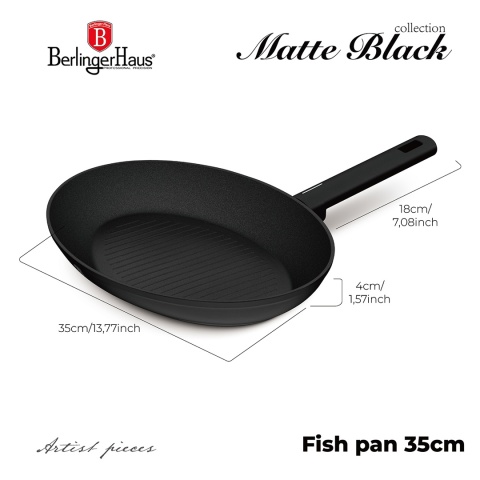 Patelnia do ryb 35cm BerlingerHaus BH-8191 Matte Black Collection