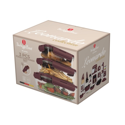 Pojemniki na żywność z pokrywkami BerlingerHaus BH-8790 Leonardo