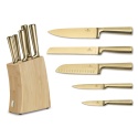 Noże kuchenne | Zestaw 5 noży w drewnianym bambusowym bloku Sahara Collection BH-3125N