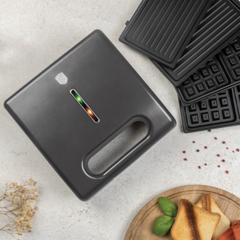 Toster 3 w 1 z odpinanymi nakładkami BerlingerHaus BH-9583 Antracit Collection