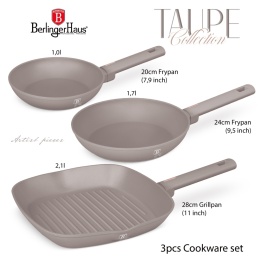 Zestaw 3 patelni BerlingerHaus Taupe BH-8109