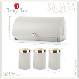 Zestaw 3 pojemników i chlebak BerlingerHaus BH-6739 Sahara Collection