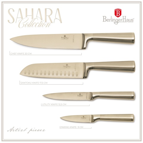 Zestaw 4 złotych noży BerlingerHaus Leonardo Collection BH-2976 | OUTLET