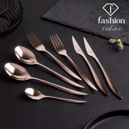 Zestaw sztućców 24 szt. FashionTV FTV-0083 Mirror Rose Gold