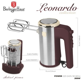 Mikser ręczny 300 W ze stojakiem BerlingerHaus Leonardo Collection BH-9741