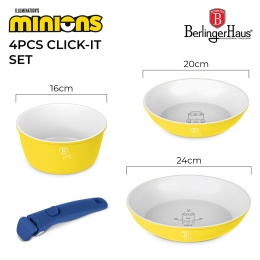 Zestaw garnków z odpinaną rączką 4 elementy Minions Collection BerlingerHaus BH-8457MN