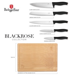 Zestaw noży z bambusową deską 6 elementów BerlingerHaus BH-2963 Black Rose Collection